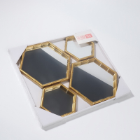 Набор настенных зеркал &laquo;Бамбук&raquo;, зеркальная поверхность 22,7 &times; 20/15 &times; 13,2 см, цвет золотистый