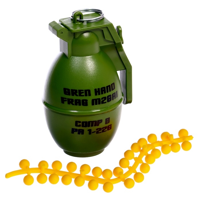 Граната с пульками, пластиковая, цвет МИКС Граната с пульками, пластиковая, цвет МИКС