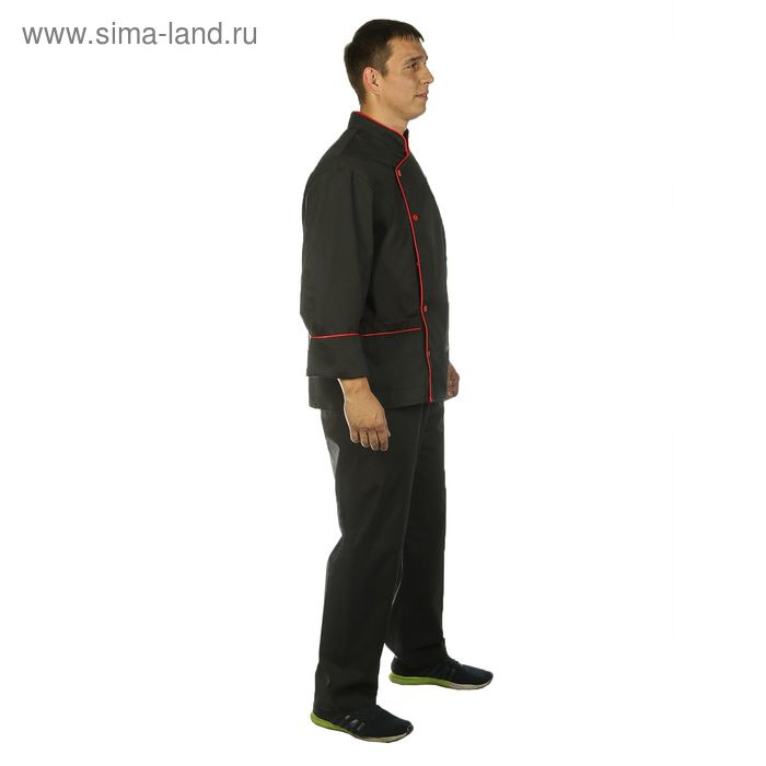 Костюм шеф-повара гладкокрашенный, тиси, р. 44-46, цвет чёрный Костюм шеф-повара гладкокрашенный, тиси, р. 44-46, цвет чёрный