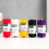 Нить кручёная ПП 3пр d=1,1 мм 100 м (крас.,белый, жел.,черн.,фиол.,набор 5 шт) Нить кручёная ПП 3пр d=1,1 мм 100 м (крас.,белый, жел.,черн.,фиол.,набор 5 шт)