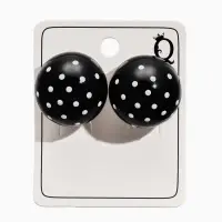 Серьги "Бусина" d=2см, в крапинку, цвет чёрный