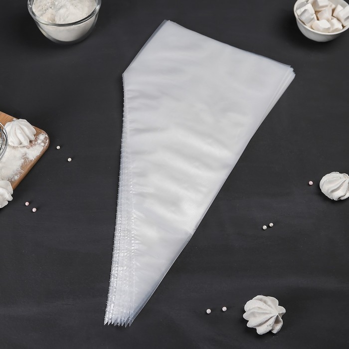 Набор кондитерских одноразовых мешков 25 шт, 50 см, цвет прозрачный Набор кондитерских одноразовых мешков 25 шт, 50 см, цвет прозрачный