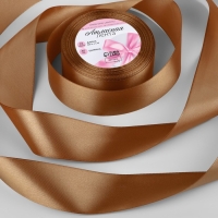 Лента атласная, 40 мм &times; 23 &plusmn; 1 м, цвет коричневый №142