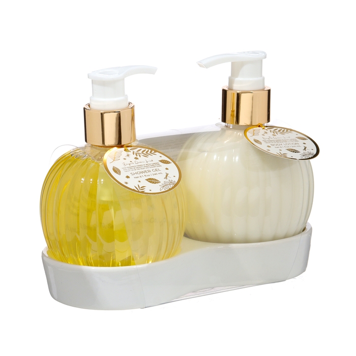 Подарочный набор Elegant Golden Leaf: гель для душа 240 мл, лосьон 240 мл Подарочный набор Elegant Golden Leaf: гель для душа 240 мл, лосьон 240 мл