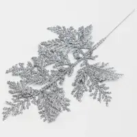 Декоративная веточка &laquo;Изумление&raquo; в серебрянном цвете, 0,3 &times; 12 &times; 28 см