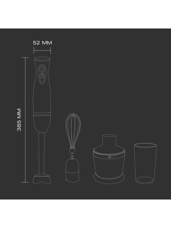 Погружной мощный блендер с насадками 1000 Вт, SC-HB42F90 Погружной мощный блендер с насадками 1000 Вт, SC-HB42F90