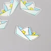 Декор для творчества акрил двусторонний "Бумажный кораблик" блеск 3,4х2,9х0,2 см