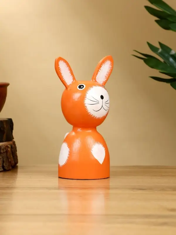 Набор сувенирный &laquo;Зайки&raquo;, h=15 см, h=13 см, h=10 см, дерево, оранжевый