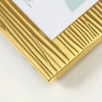 Фоторамка металл на 1 фото 10х15 см "Зебра" золото гальваника 1,7х14,2х19,3 см