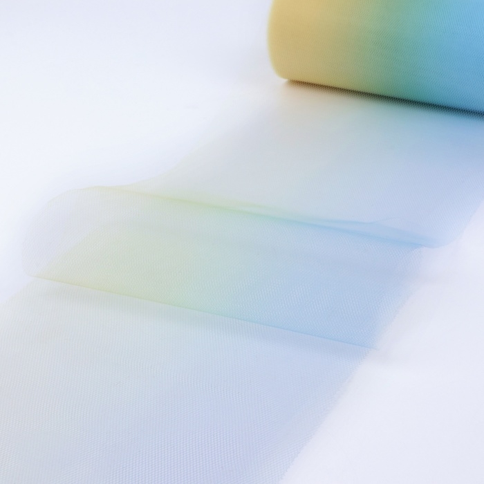 Фатин, 15 см, 11 &plusmn; 1 г/кв.м, 23 &plusmn; 1 м, цвет жёлто-голубой градиент №2