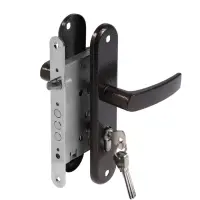 Замок врезной LOCKLAND RD005, с ручкой, B/S 55 мм, 4 ключа, цвет коричневый