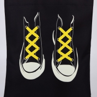 Шопер &laquo;Кеды&raquo;, 35 х 0,5 х 40 см, с лентой, чёрный