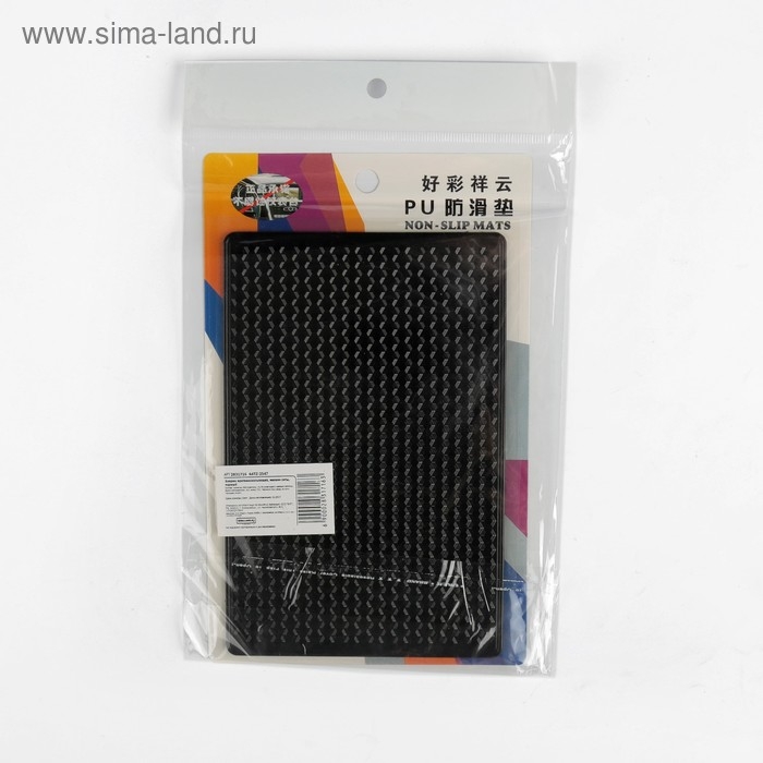 Коврик противоскользящий, мелкие соты, 18&times;12 см, черный