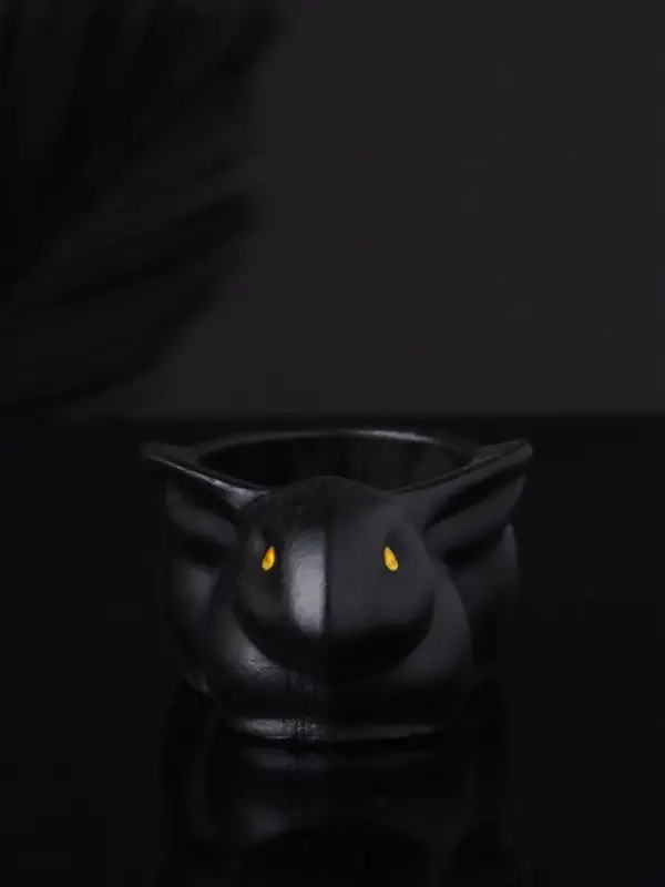 Подсвечник "Заяц" 9х6х4 см, черный