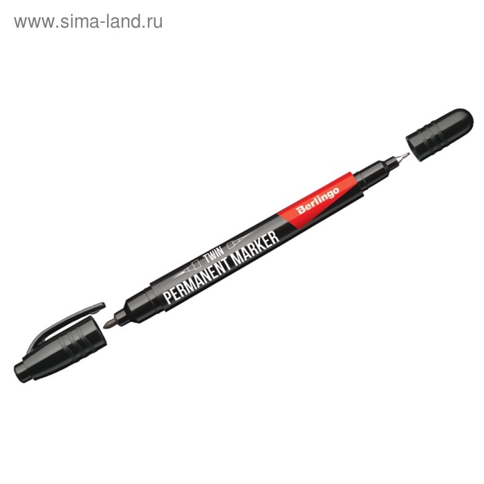 Маркер перманентный двухсторонний 1.0 мм/0.5 мм, Berlingo, чёрный Маркер перманентный двухсторонний 1.0 мм/0.5 мм, Berlingo, чёрный