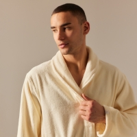 Халат махровый мужской SL HOME: Basic "Айвори", размер M, 100% хлопок, 420 г/м2 Халат махровый мужской SL HOME: Basic "Айвори", размер M, 100% хлопок, 420 г/м2