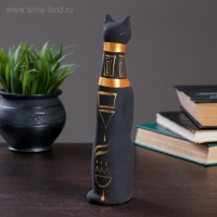 Фигура "Кот Египетский" роспись чёрный 5х6,5х22,5см Фигура "Кот Египетский" роспись чёрный 5х6,5х22,5см