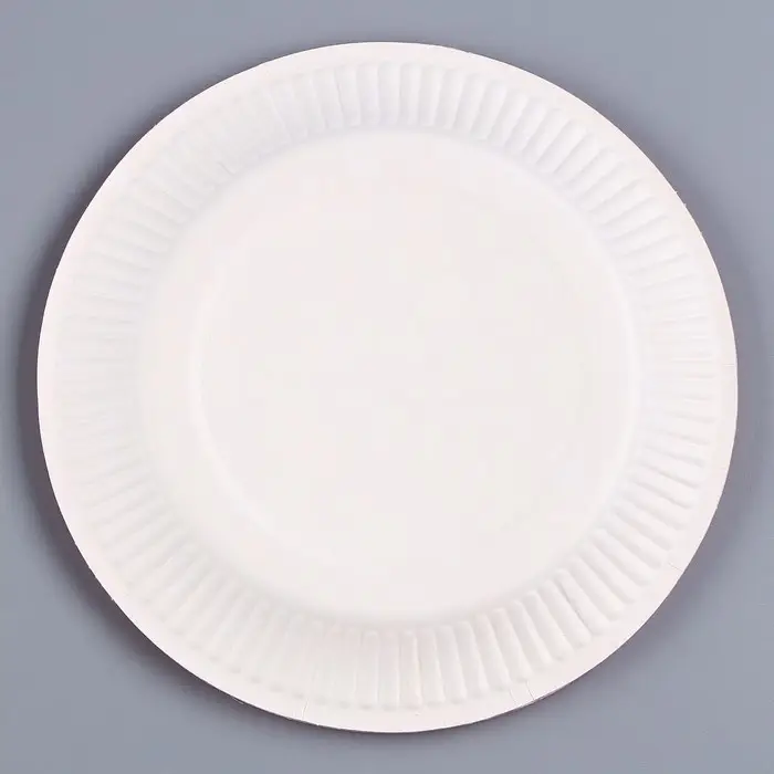 Тарелка одноразовая бумажная &laquo;Синий&raquo;, однотонная