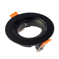 Светильник встраиваемый, поворотный, под лампу MR16, круг, пластик, черный