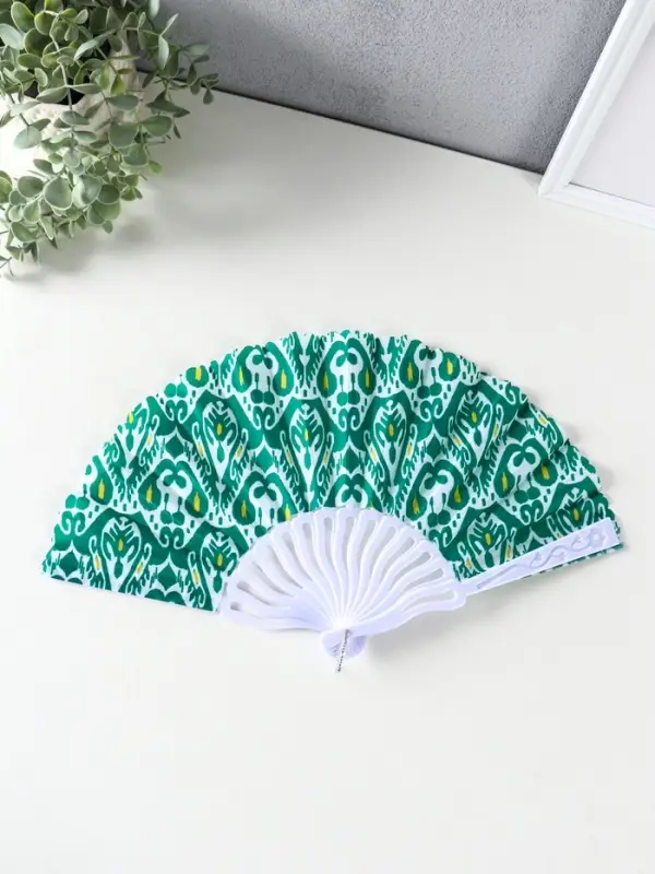 Веер пластик, текстиль "Шёлковый путь" МИКС 23 см