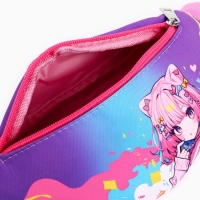 Сумка поясная детская &laquo;Девочка аниме&raquo;, 20 х 10 х 6 см