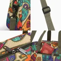 Сумка дорожная на молнии, наружные карманы, длинный ремень, разноцветная