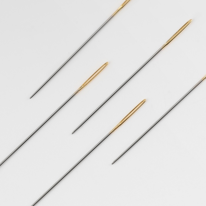 Иглы швейные для гобелена №28, d = 0,5 мм, 3,2 см, скруглённое остриё, с золотым ушком, 25 шт, N-359