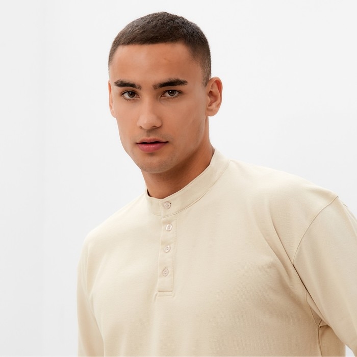 Футболка с дл. рукавом мужская MINAKU цвет бежевый, р-р 48 Футболка с дл. рукавом мужская MINAKU цвет бежевый, р-р 48