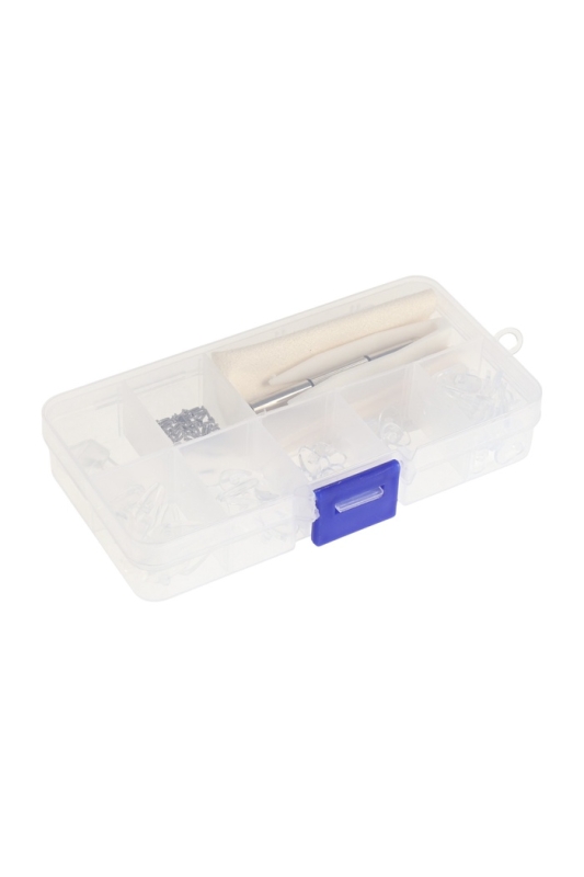 Набор инструментов для ремонта очков отвертка, пинцет, винты, носоупоры 70 шт.