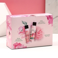 Подарочный набор косметики &laquo;Цвети от счастья&raquo;, гель для душа 100 мл, пена для ванны 100 мл, мочалка, ЧИСТОЕ СЧАСТЬЕ