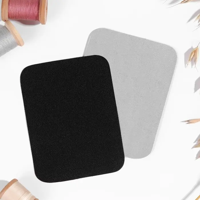 Заплатки для одежды, 10 &times; 7,5 см, клеевые, пара, цвет чёрный