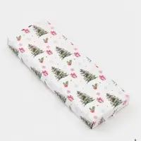 Подставка под ложку &laquo;Еловые ветки&raquo; 26.5&times;9.5&times;2.5 см, стекло, белая, зелёная