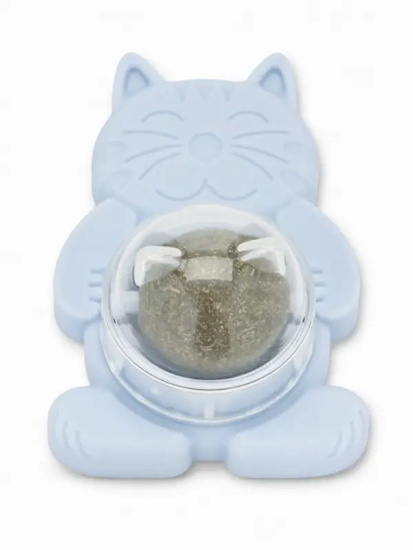 Игрушка для кошек из кошачьей мяты "Большой Кот" на основании, 4,5х6х6 см, синий