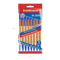 Набор ручек шариковых ErichKrause R-301 Amber Stick, 8 штук, узел 0.7 мм, цвет чернил синий Набор ручек шариковых ErichKrause R-301 Amber Stick, 8 штук, узел 0.7 мм, цвет чернил синий