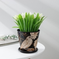 Горшок для цветов Доляна &laquo;Голди&raquo;, 800 мл, цвет чёрный