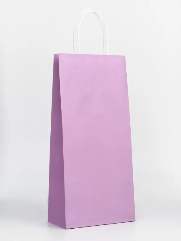 Пакет крафт под бутылку, Сиреневый, 14&times;8&times;32 см