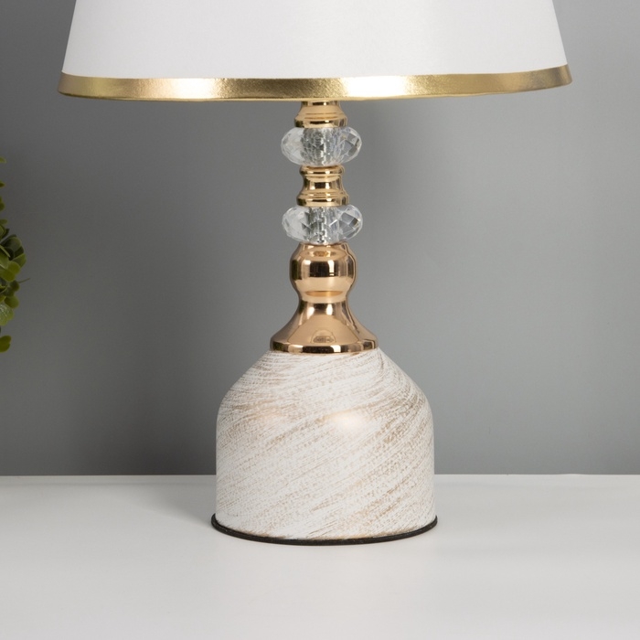 Лампа настольная "Эдикт" 1х40Вт Е27 белый/золото 27х27х45см