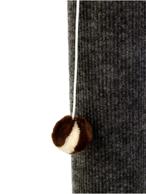 Когтеточка "Столбик" Lowcost ковролиновая с игрушкой,  35 х 35 х 85 см, микс цветов