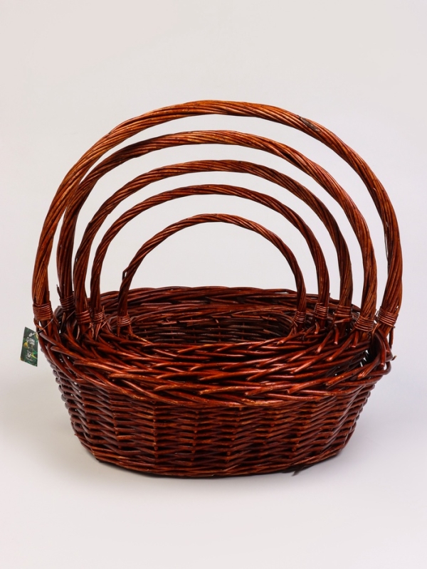 Набор корзин плетеных 50х42х15, 43х36х14, 37х30х12, 32х24х10, 26х20х9 см