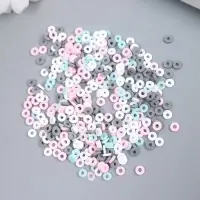 Бусины для творчества PVC "Колечки зефирные" набор &asymp; 330 шт 0,1х0,4х0,4 см