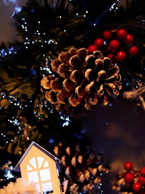 Венок фиброоптический &laquo;Заснеженный&raquo;, d=50 см, 8 режимов