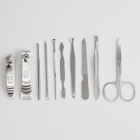 Набор маникюрный &laquo;Люси&raquo;, 10 предметов, кожзам-чехол, цвет ментоловый