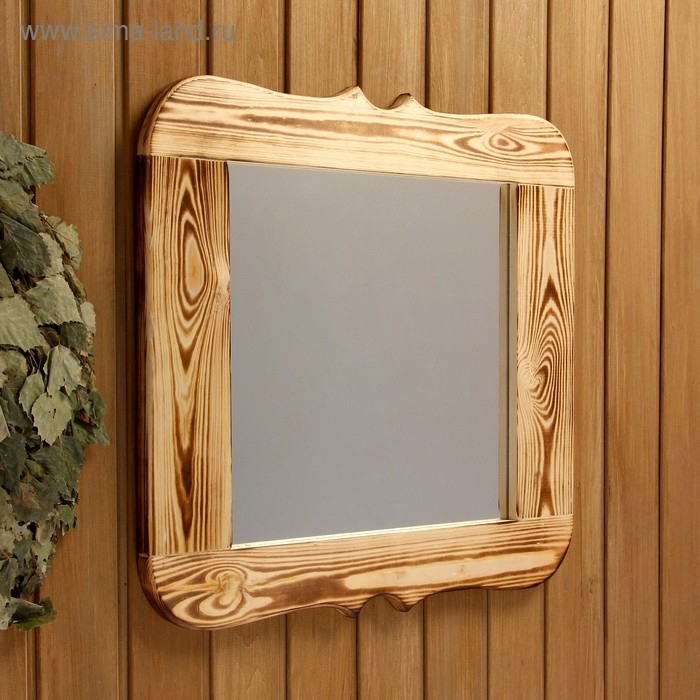 Зеркало резное, обожжённое, 50&times;50 см