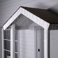 Гирлянда &laquo;Бахрома&raquo;, 3&times;0.6 м, IP44, 114 LED, 8 режимов, солнечная батарея, прозрачная нить, свечение тёплое белое