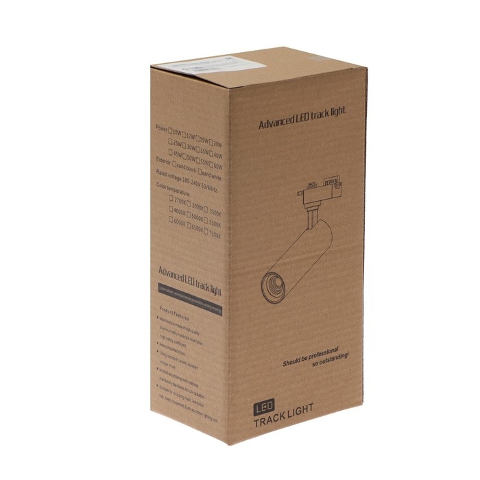 Трековый светильник, Luazon Lighting, TSL-012, 20 W, 1400 Lm, 2800K, черный Трековый светильник, Luazon Lighting, TSL-012, 20 W, 1400 Lm, 2800K, черный