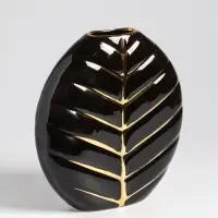 Ваза настольная керамика "Новайо" 18х17 см, чёрный