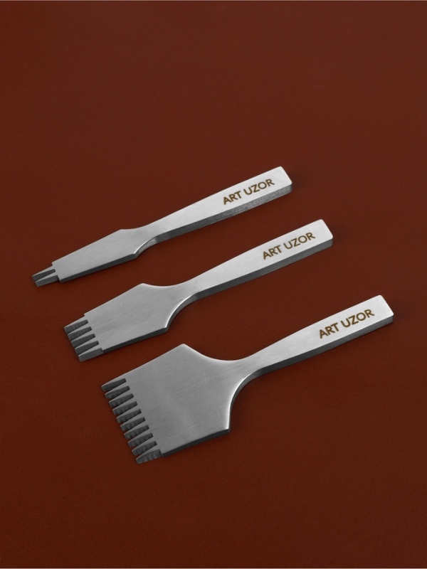 Набор строчных пробойников для французских швов, 3 шт., шаг=3.85 мм