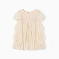 Платье для девочки MINAKU: PartyDress, цвет молочный, рост 116 см Платье для девочки MINAKU: PartyDress, цвет молочный, рост 116 см