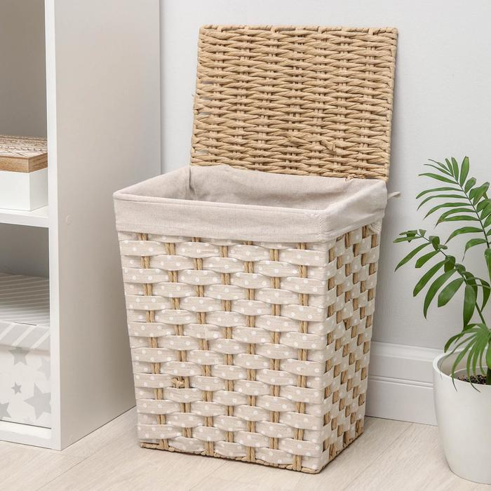 Корзина для белья Доляна &laquo;Уют&raquo;, плетёная, ручная работа, 34&times;25&times;41 см