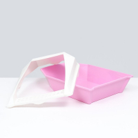 Туалет для кошек фигурный с бортом с совком, 54 х 38 х 20 см, бело-розовый Туалет для кошек фигурный с бортом с совком, 54 х 38 х 20 см, бело-розовый